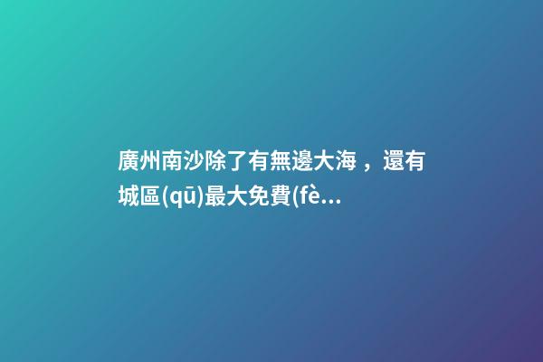 廣州南沙除了有無邊大海，還有城區(qū)最大免費(fèi)森林公園，名字拗口